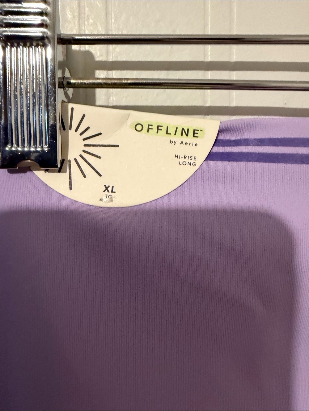 Aerie Womens Lilac Active Leggings with Contrast Trim NWT XL - Picture 3 of 4